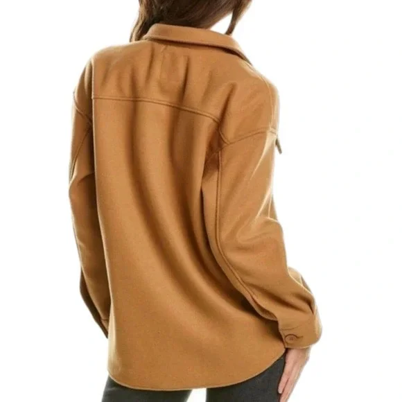 Avec Les Filles Womens Shacket Camel Brown Tan Relaxed Cozy Knit Shirt Jacket S - Picture 2 of 13
